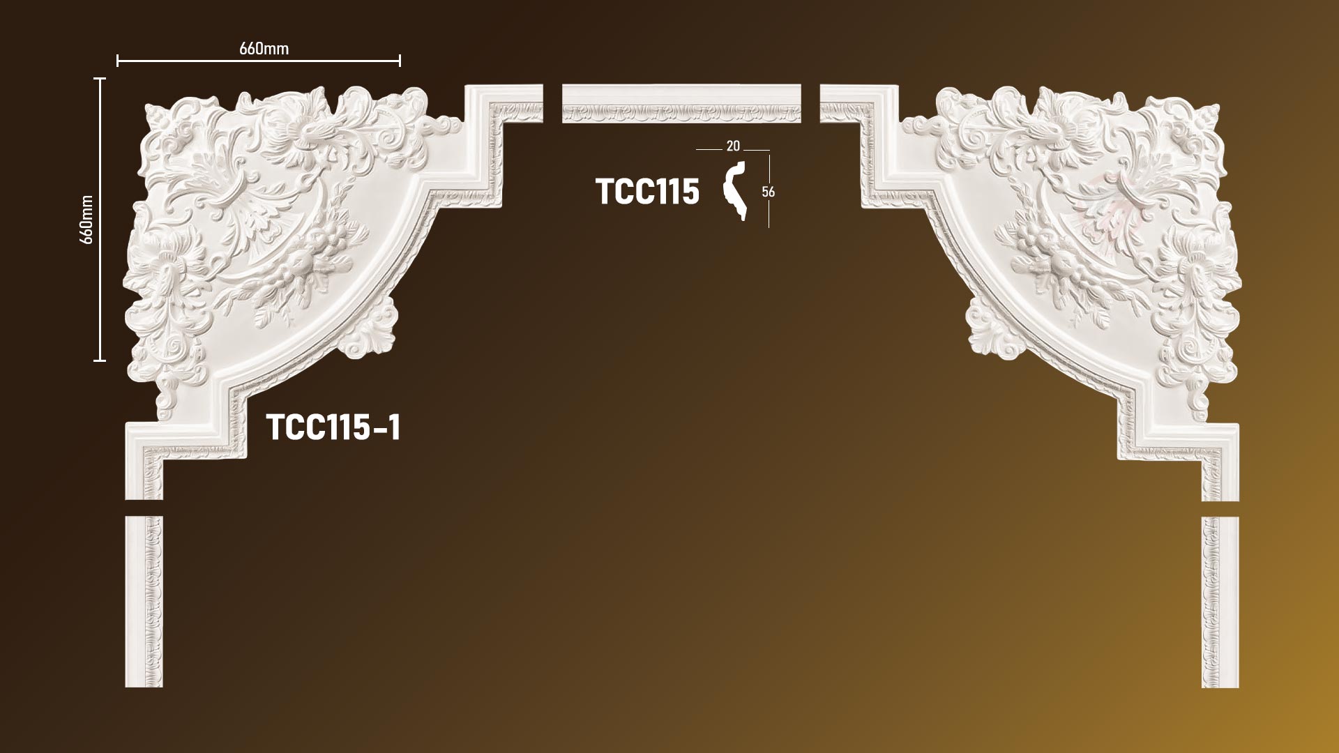 Góc chỉ nẹp TCC115-1