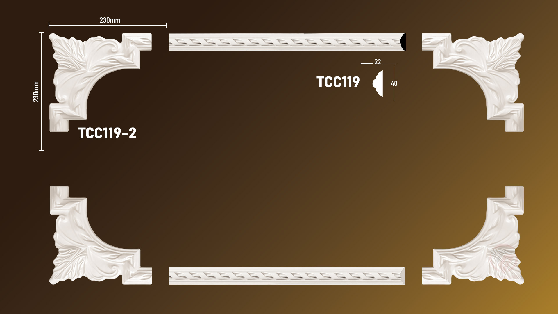 Góc chỉ nẹp TCC119-2