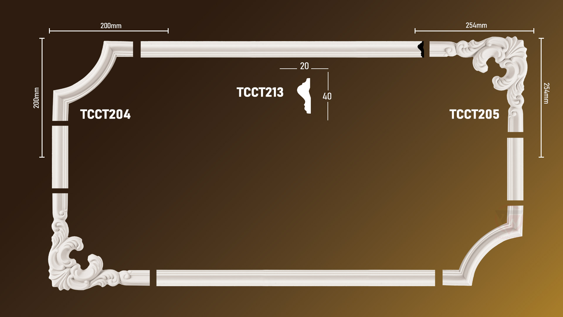 Góc chỉ nẹp TCCT204-TCCT205