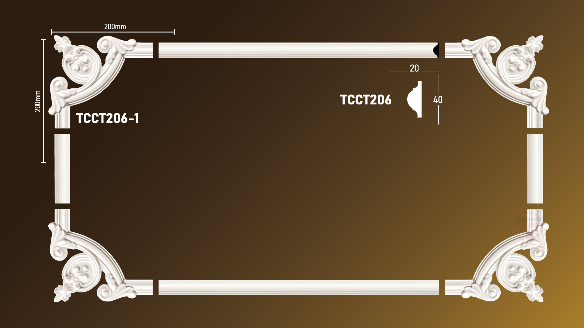 Góc chỉ nẹp PU TCCT206-1