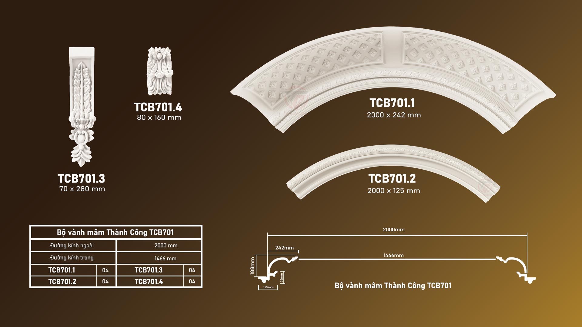 Bộ vành mâm Victory Thành Công TCB701